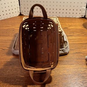 Longaberger 4” x 6” basket with leather handles